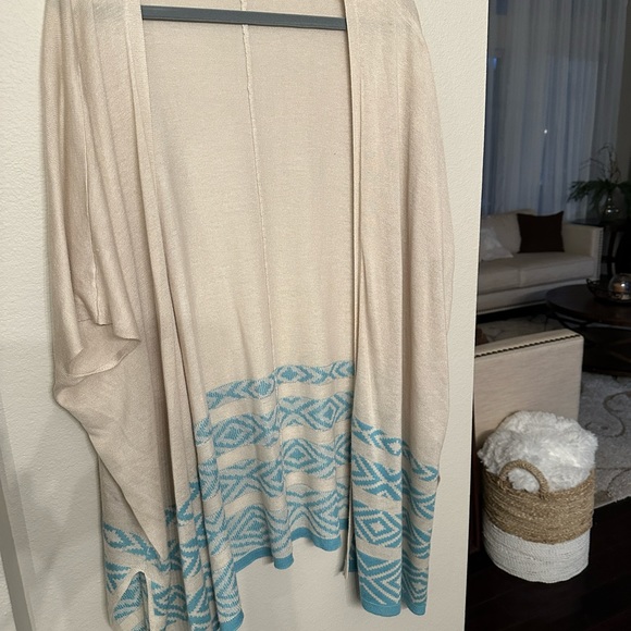 Stetson Tan/Turquoise Cardigan - Picture 1 of 4